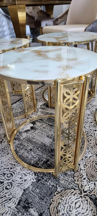 RONA NEST OF TABLES 3 - CREAM AND GOLD