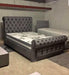 Chesterfield Cubed Sleigh Bedframe In Plush Velvet