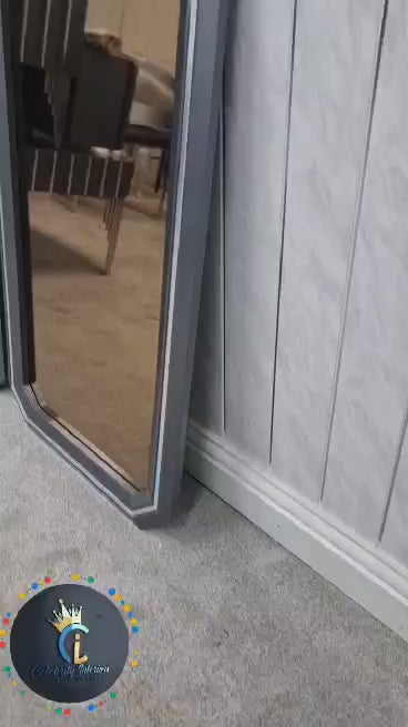 LOTUS WALL MIRROR IN GREY & CHROME (PRICE IS FOR PAIR) - NOW ON SALE