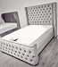 Aries curved wing back bed in plush velvet