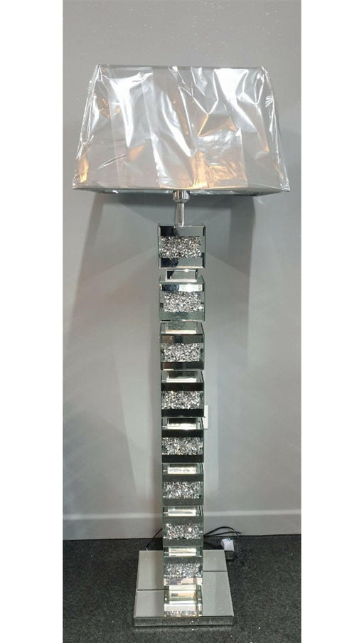 Floor Standing Crushed Diamond Lamp - Cubed