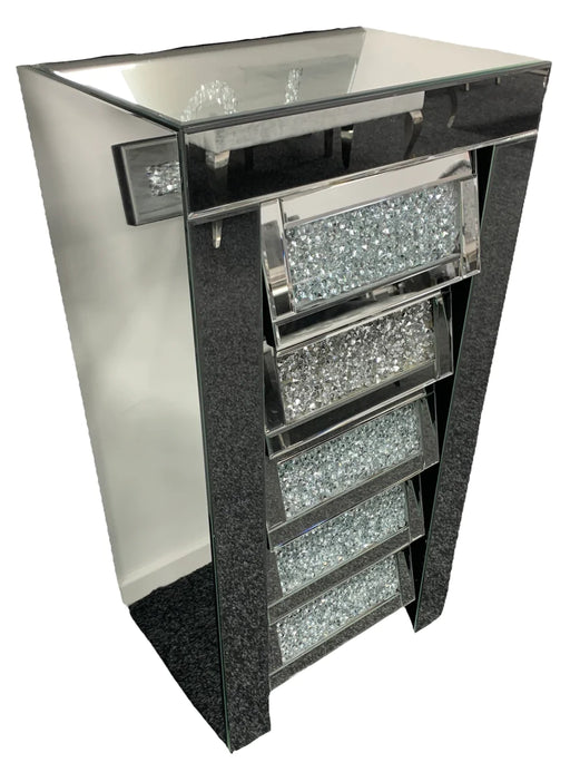 Crushed Diamond 5 Drawer Chest Celebrity Interiors