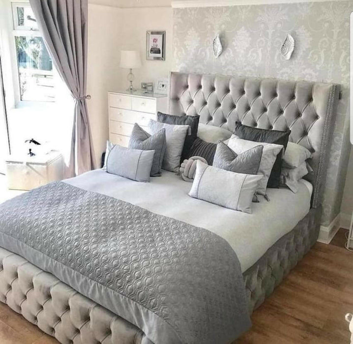 Luxe Bedframe Crushed Velvet/Plush Velvet