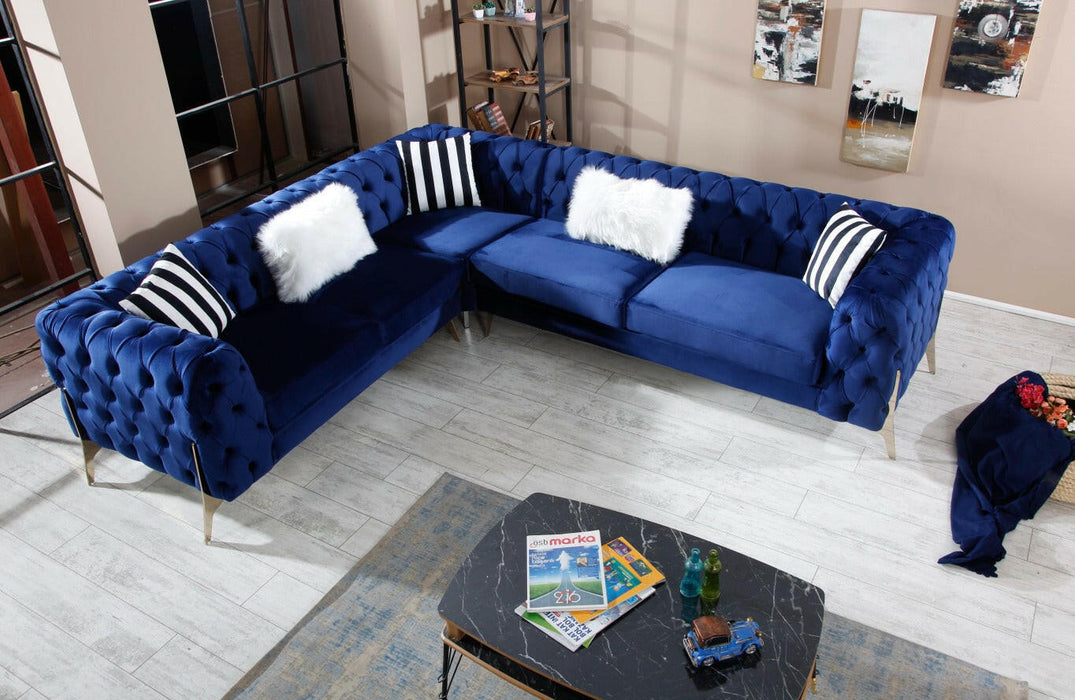 Hermes corner sofa plush velvet