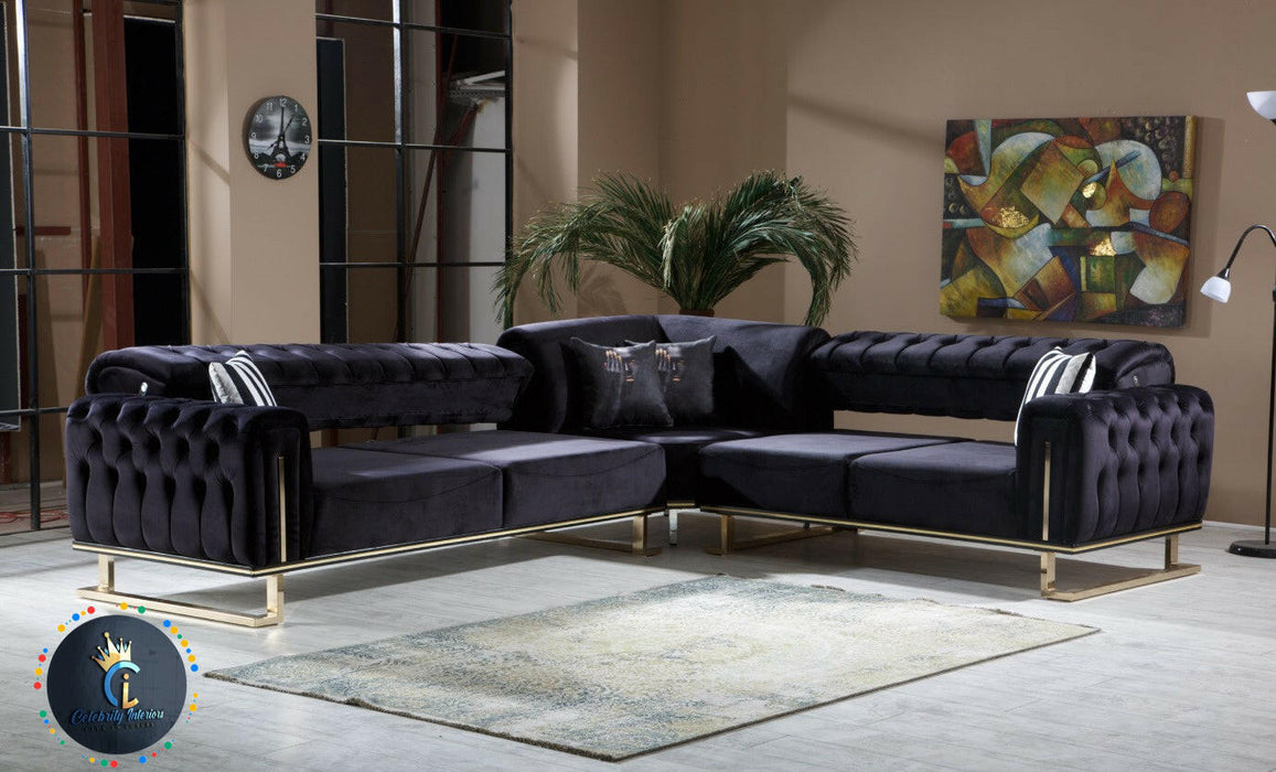 scarlet corner sofa range in plush velvet