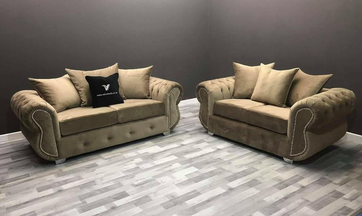 Rino 3+2 sofa range in plush velvet