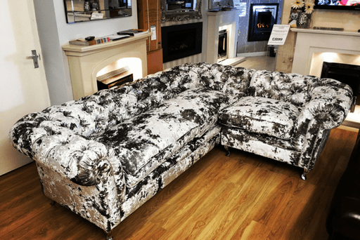 Richmond chesterfield lustro crushed velvet corner sofa