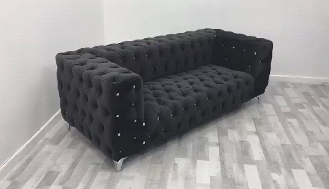 Ashton full chesterfield velvet corner sofa range