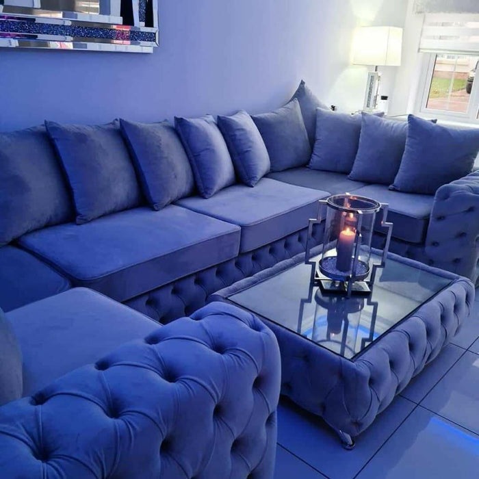 ASHTON FRENCH VELVET U SHAPE CORNER SOFA RANGE