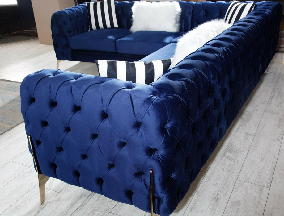 Hermes corner sofa plush velvet