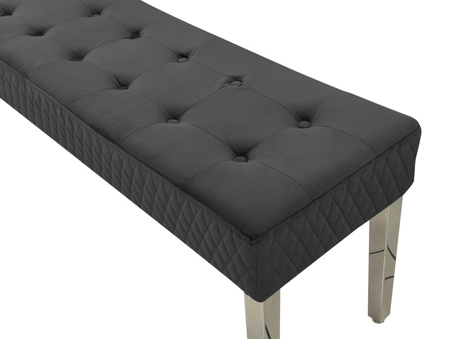Majestic dining table bench - chrome legs