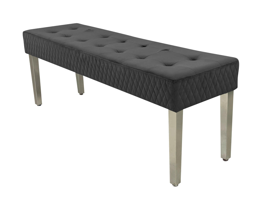 Majestic dining table bench - chrome legs