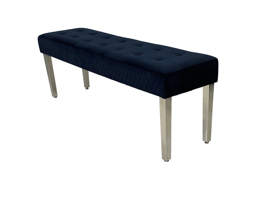 Majestic dining table bench - chrome legs