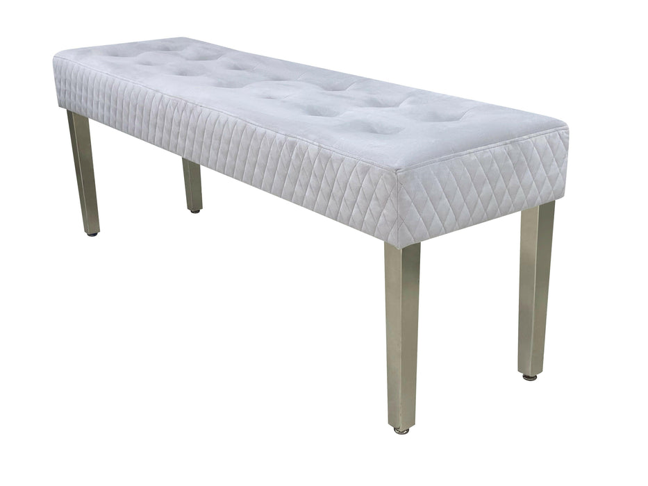 Majestic dining table bench - chrome legs