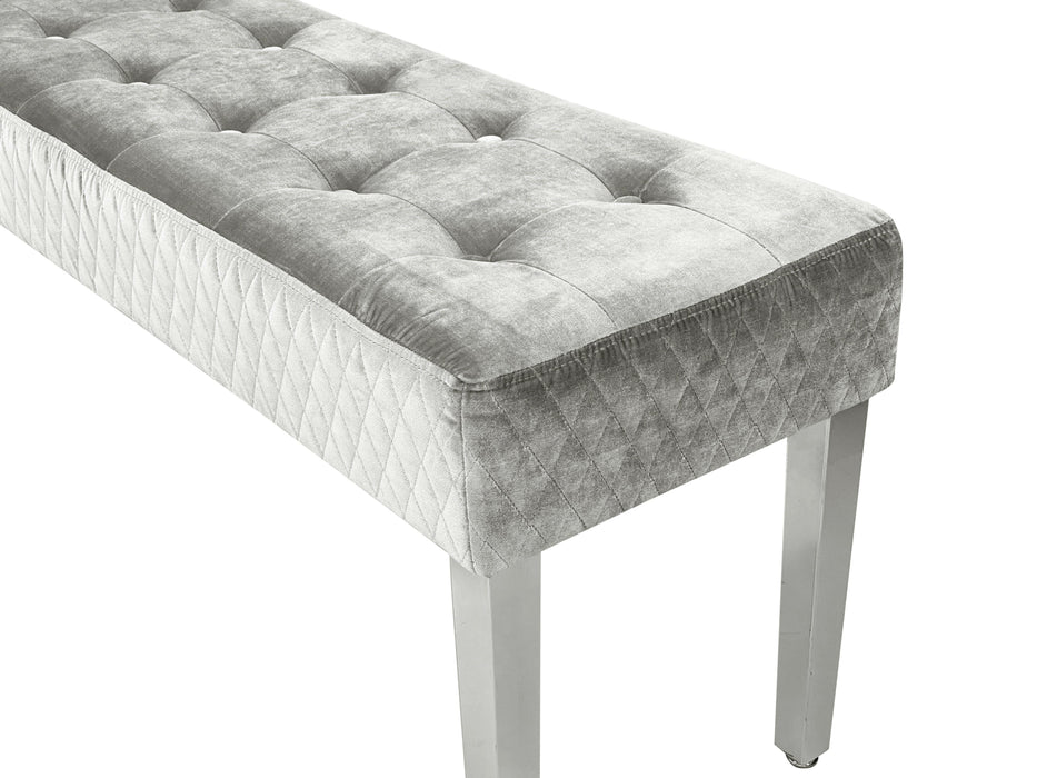 Majestic dining table bench - chrome legs
