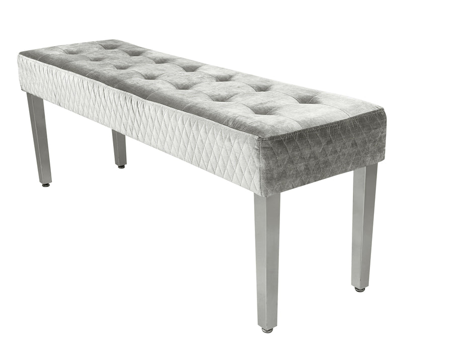 Majestic dining table bench - chrome legs