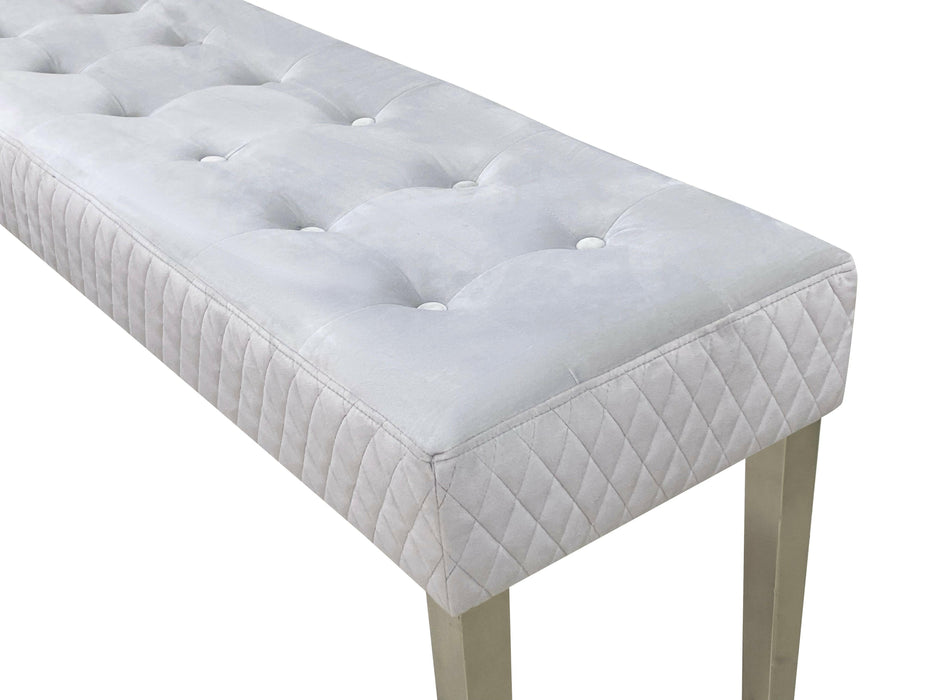Majestic dining table bench - chrome legs