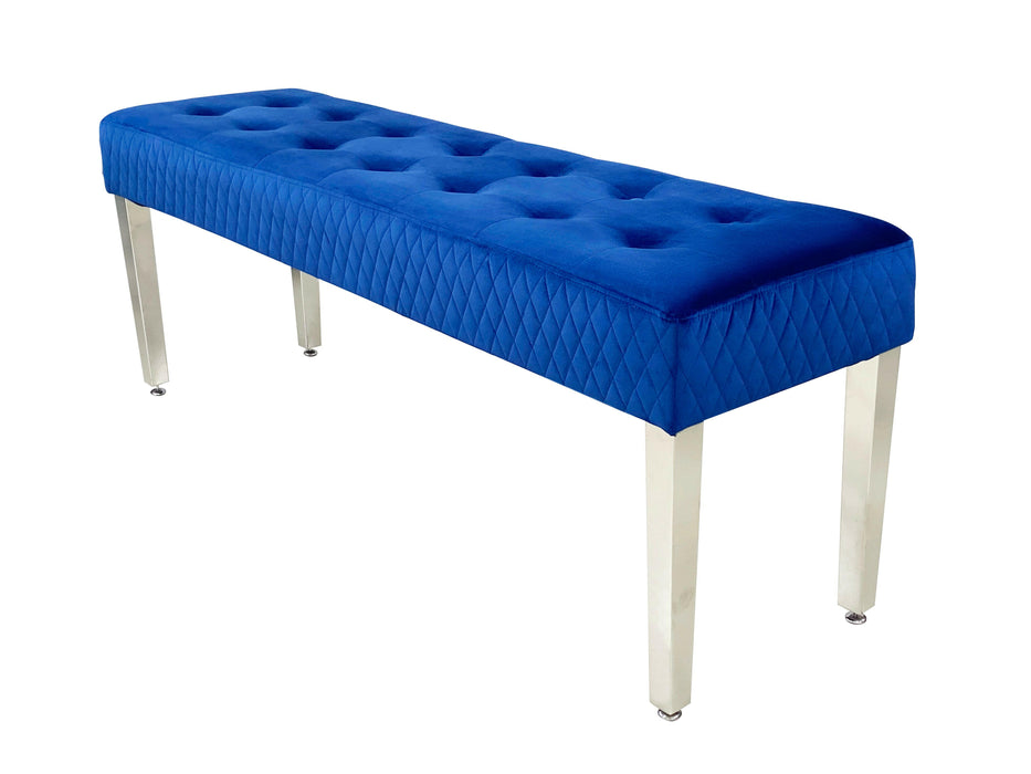 Majestic dining table bench - chrome legs