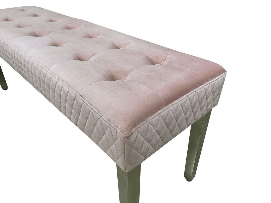 Majestic dining table bench - chrome legs