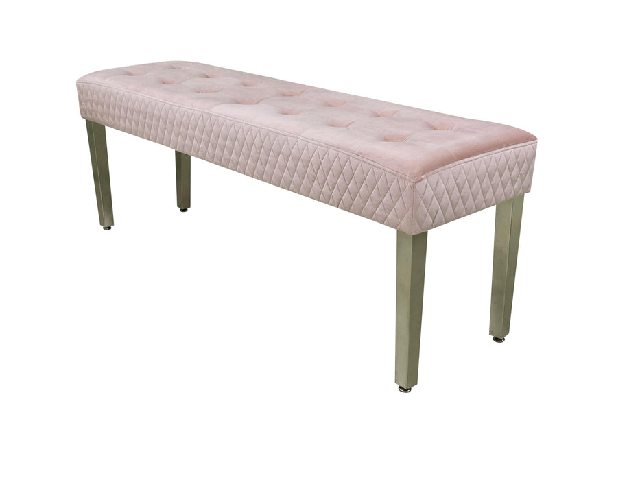 Majestic dining table bench - chrome legs