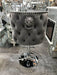 Valentino bar stool- Grey plush velvet - lion knocker  Velvet barstool adjustable barstool velvet bar stool bar chair bar stools upholstered barstool lion knocker barstool