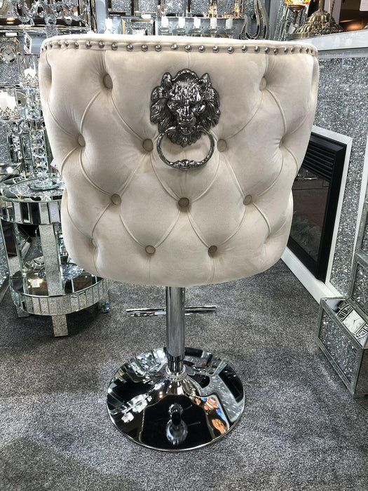 Valentino Luxury Lion Knocker Back Barstool