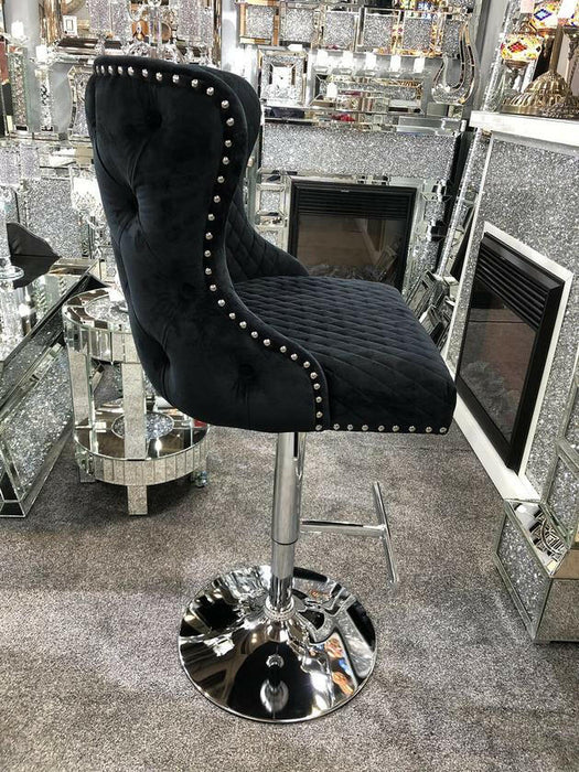 Valentino Barstool - Black Plush Velvet
