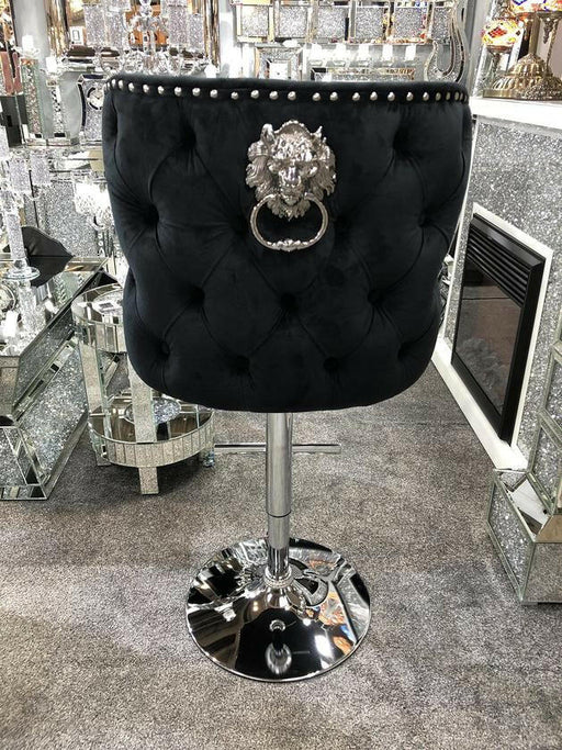Valentino Barstool - Black Plush Velvet