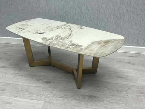 Sorrento Oval Sintered Stone Dining Table + Victoria Velvet Dining Chairs