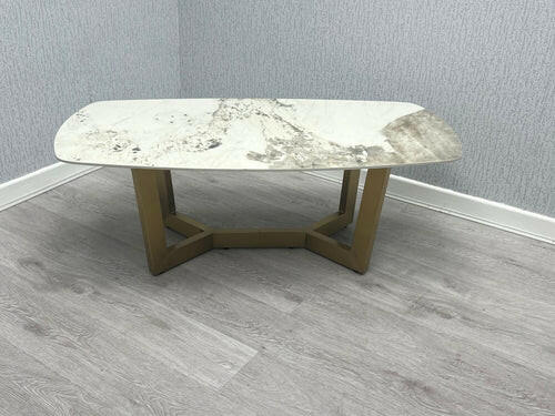 Sorrento Oval Sintered Stone Dining Table + Victoria Velvet Dining Chairs