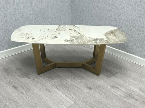Sorrento Oval Sintered Stone Dining Table + Victoria Velvet Dining Chairs