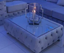Square Chesterfield Footstool/Coffee Table with Glass