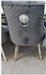 Majestic Grey Dining Chairs Lion Knocker Chrome Legs