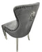 Luner Knocker Back Dining Chair - Lion Knocker chrome Legs