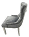 Luner Velvet Ring Knocker Back Dining Chair - Chrome Legs