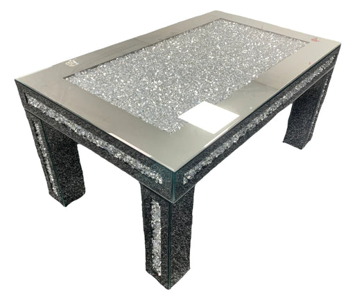 Crusheddiamondcoffeetable coffee table chrome crushed diamond livingroom centerpiece coffeetable luxury love furniture fyp trending beautiful love home clear 