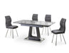 Zermatt 120cm Dining Table (120cm Fixed Top) (Grey Ceramic) with 4 Zermatt Chairs