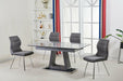 Zermatt 120cm Dining Table (120cm Fixed Top) (Grey Ceramic) with 4 Zermatt Chairs