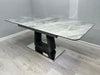Zermatt 120cm Dining Table (120cm Fixed Top) (Grey Ceramic) with 4 Zermatt Chairs