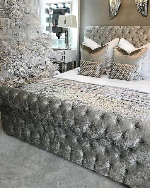 Dicaprio Sleigh Crushed Velvet Bedframe