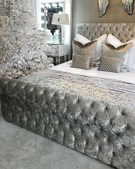 Dicaprio Sleigh Crushed Velvet Bedframe