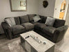 Rachel glitter plush velvet corner sofa range