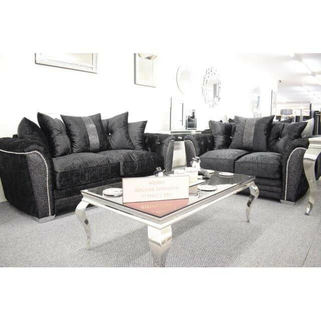 Rachel 3+2 glitter crushed velvet sofa range