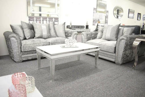 Rachel 3+2 glitter crushed velvet sofa range