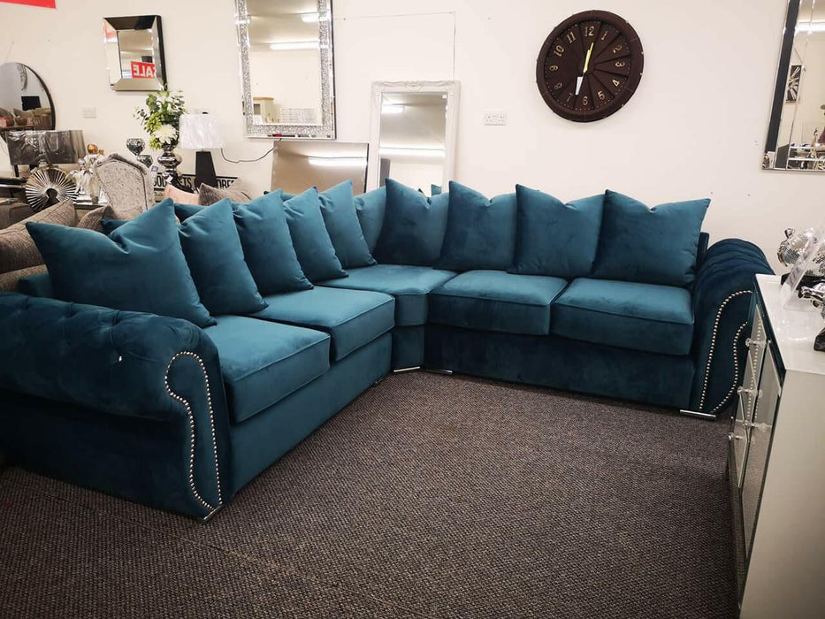 Rino plush velvet corner sofa