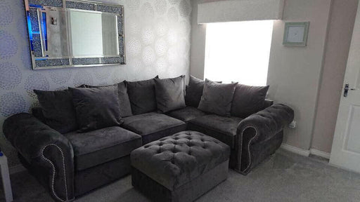 Rino plush velvet corner sofa