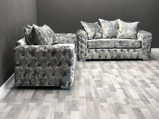 Ashton premium 3+2 lustro crushed velvet sofa range