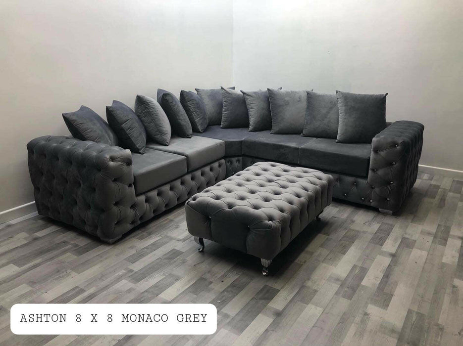 Ashton Premium Plush Velvet Corner Sofa Range Celebrity Interiors