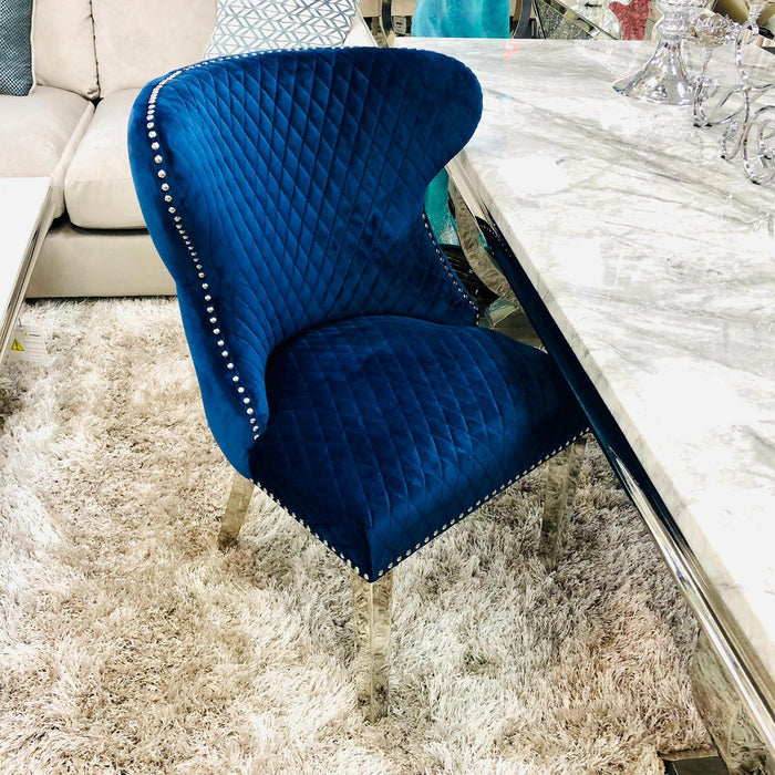 Valentino Navy velvet dining chair Set of 2