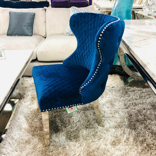 Valentino Navy velvet dining chair